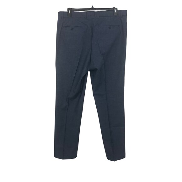 Banana Republic Mens Aiden Dress Pant 38x32 Navy Tailored Slim Fit Cotton Blend - Picture 2 of 13